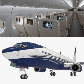 Boeing 737-900 with Interior Generic 3D Model 3D model
